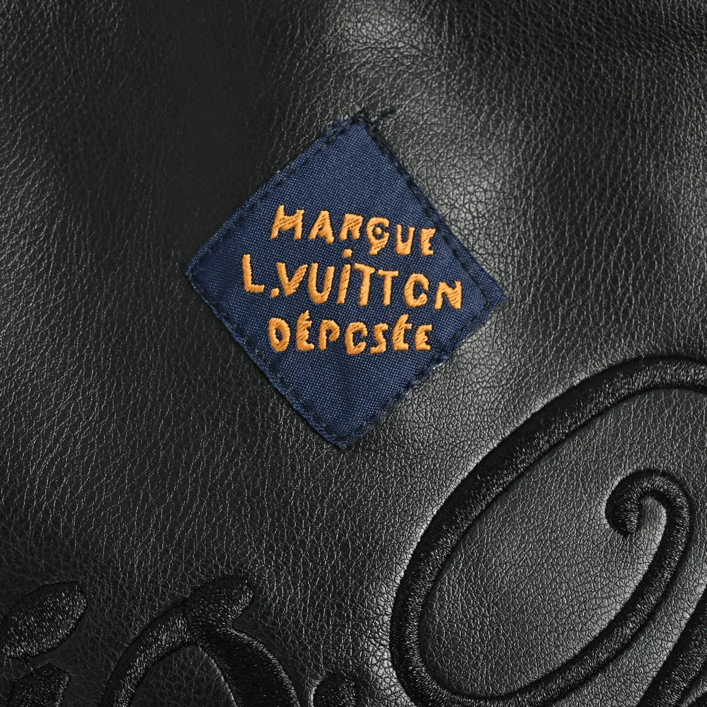 Louis Vuitton Embroidered Logo Koi Embroidered Leather Jacket